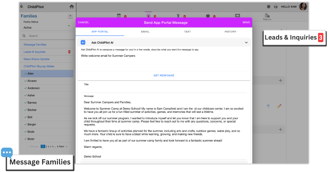 childcare management software data management